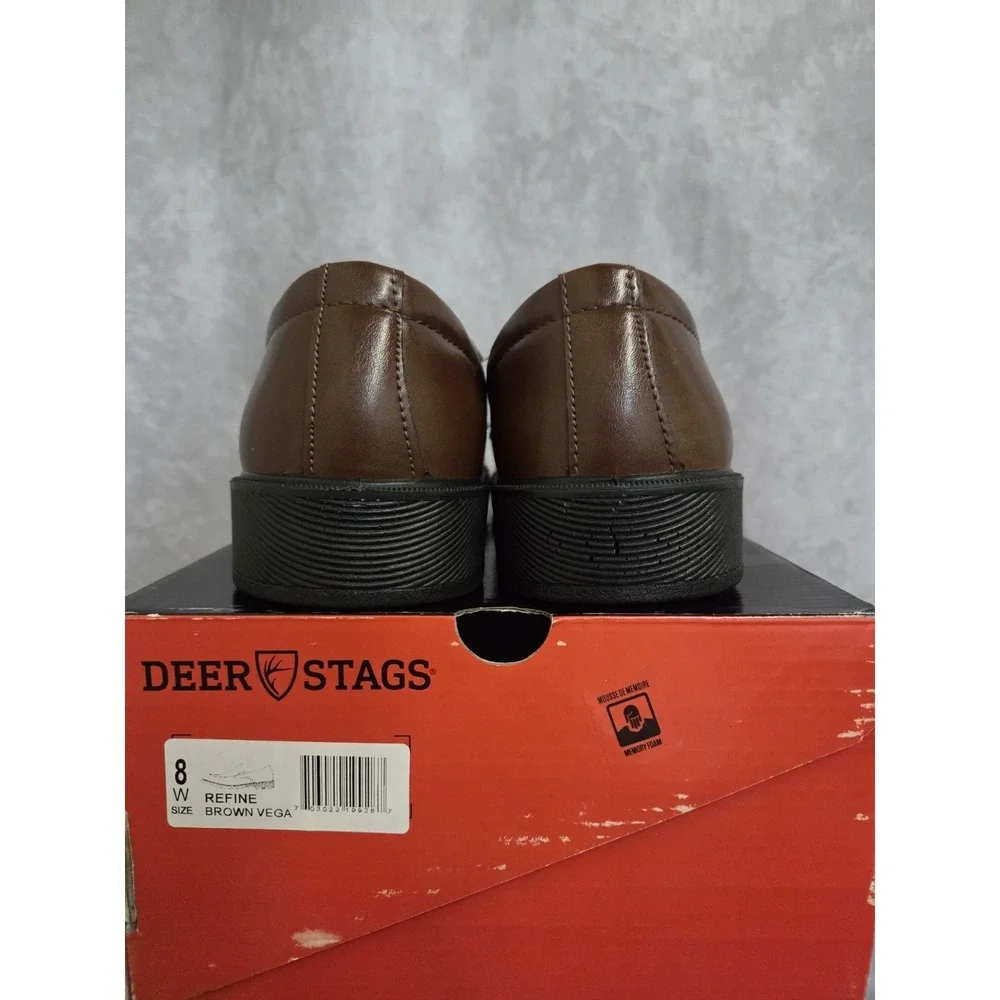 Deer Stags Refine Men's Size‎ 8W – Brown Vega Slip-On Dress Loafers (#D31)